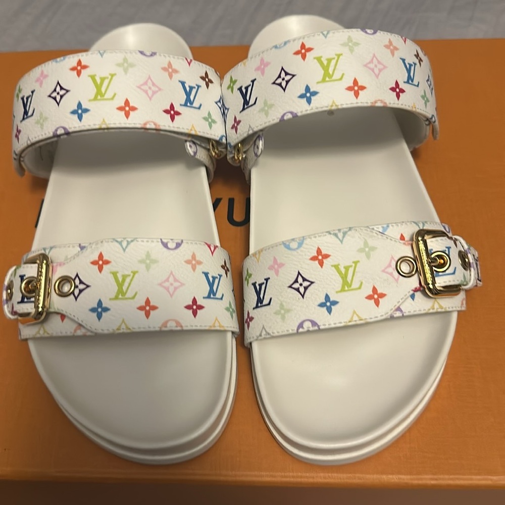 Louis Vuttion Murakami Mule slides size 38.5 comes with LV box & LV dust bag